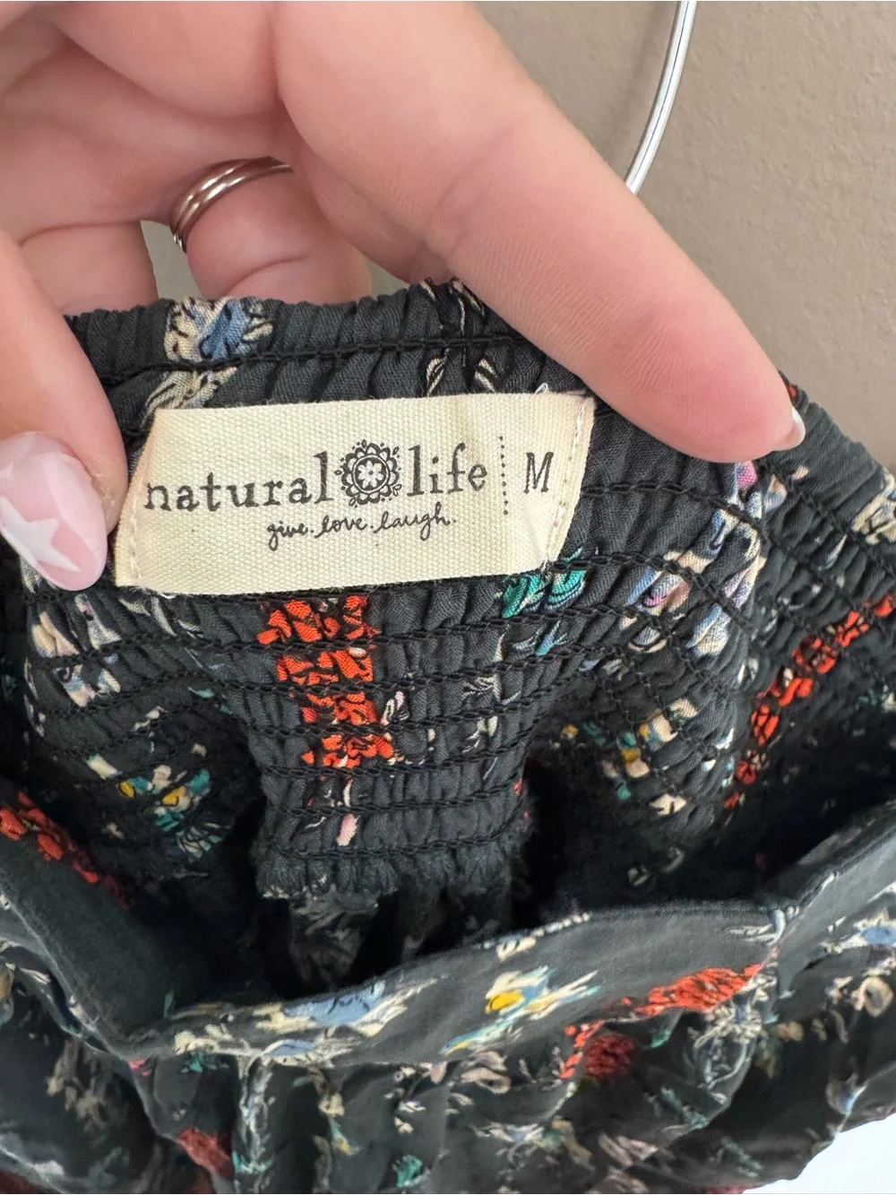 Natural Life Addie Midi Skirt in Charcoal Floral Print